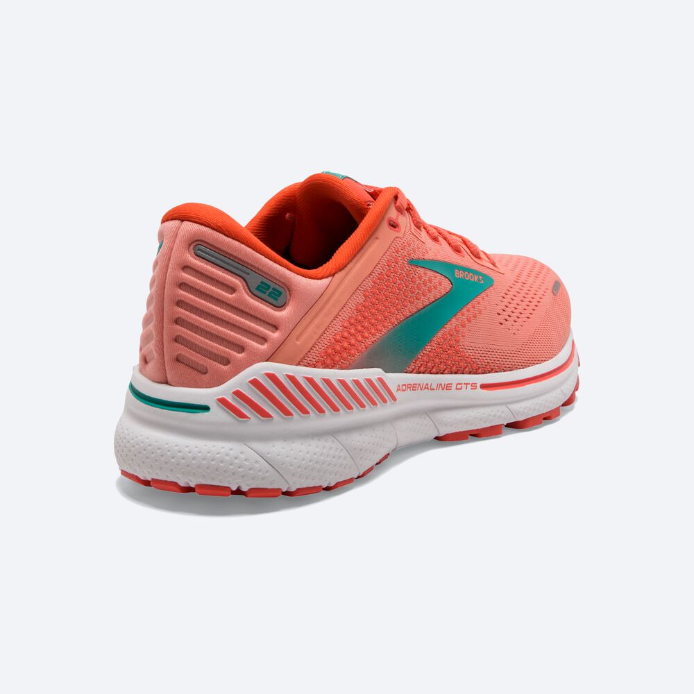 Zapatillas Running Brooks Adrenaline GTS 22 Mujer Coral/Blancas | Ecuador-32597