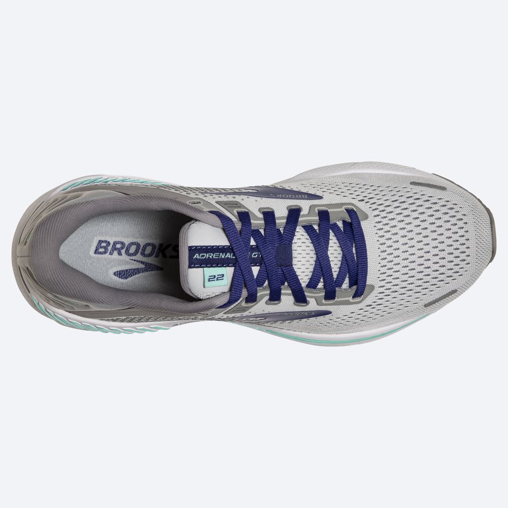 Zapatillas Running Brooks Adrenaline GTS 22 Mujer Gris/Azules/Verde | Ecuador-37610