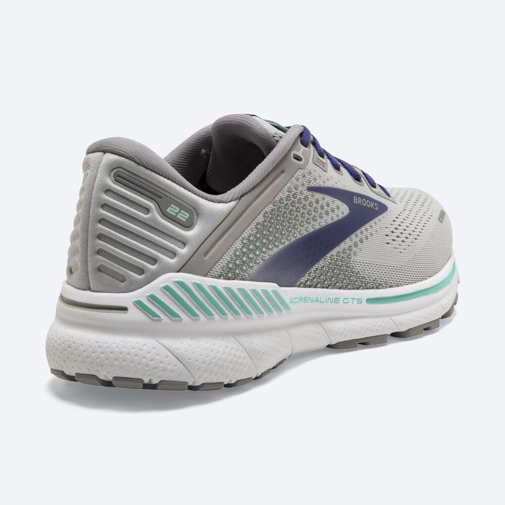 Zapatillas Running Brooks Adrenaline GTS 22 Mujer Gris/Azules/Verde | Ecuador-37610