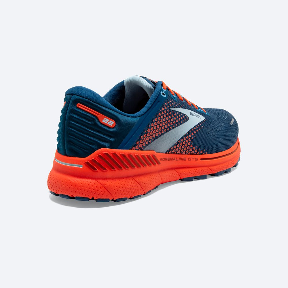 Zapatillas Running Brooks Adrenaline GTS 22 Hombre Azules/Azules Claro/Naranjas | Ecuador-41796