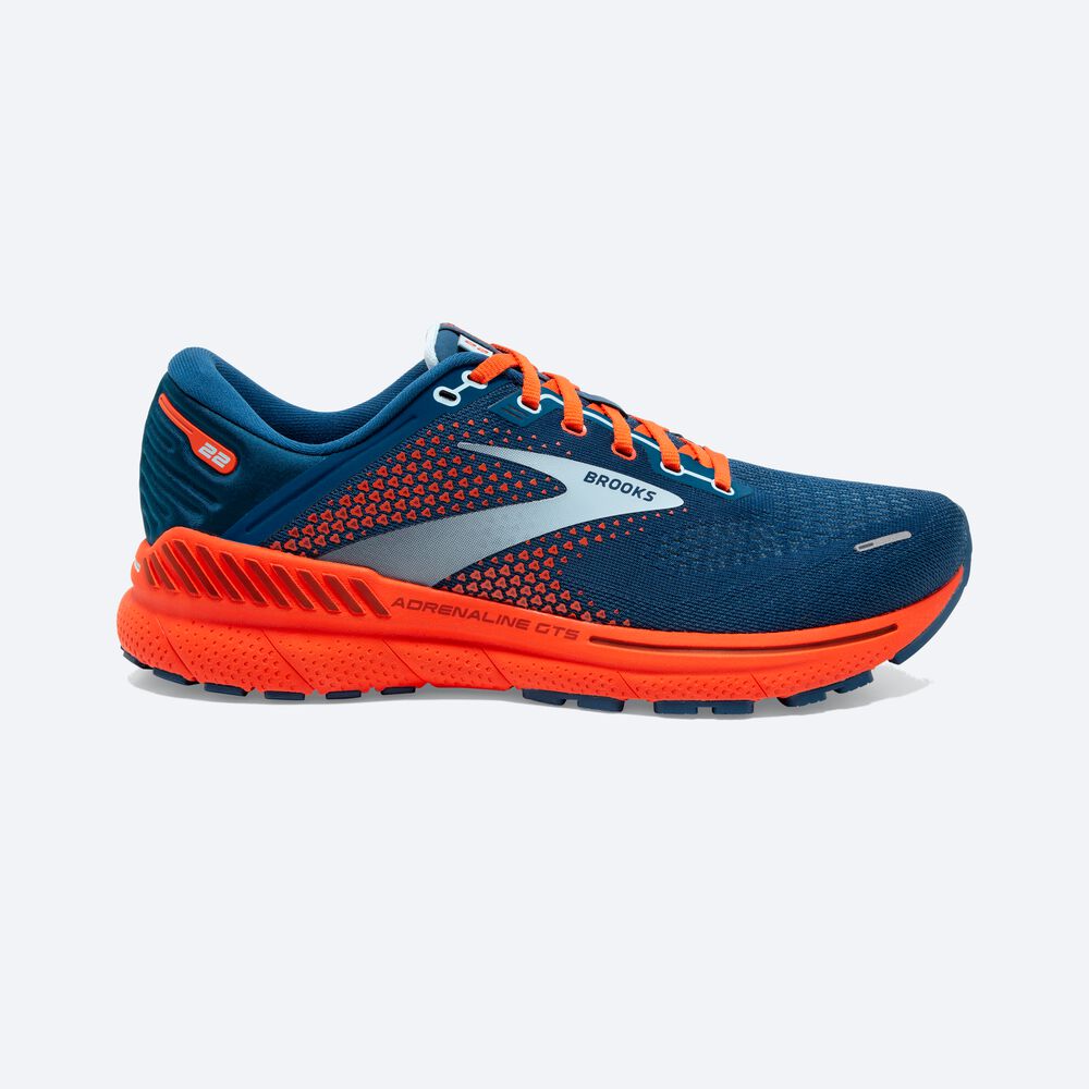 Zapatillas Running Brooks Adrenaline GTS 22 Hombre Azules/Azules Claro/Naranjas | Ecuador-41796