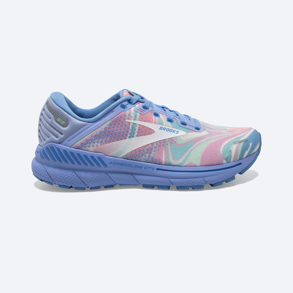 Zapatillas Running Brooks Adrenaline GTS 22 Mujer Azules/Blancas | Ecuador-43216