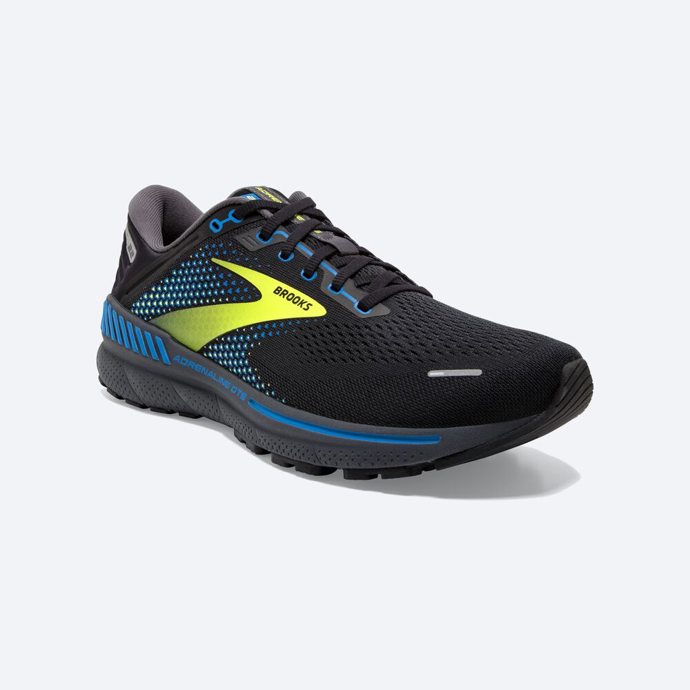 Zapatillas Running Brooks Adrenaline GTS 22 Hombre Negras/Azules | Ecuador-56902