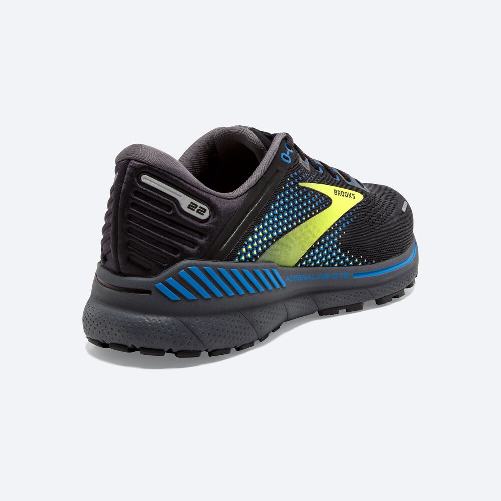 Zapatillas Running Brooks Adrenaline GTS 22 Hombre Negras/Azules | Ecuador-56902