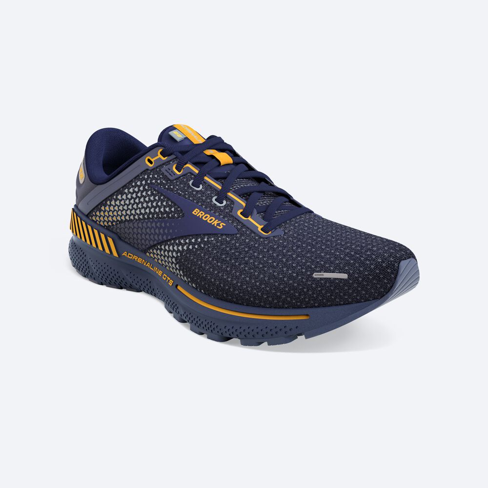 Zapatillas Running Brooks Adrenaline GTS 22 Hombre Azul Marino/Gris/Naranjas Flores | Ecuador-58634