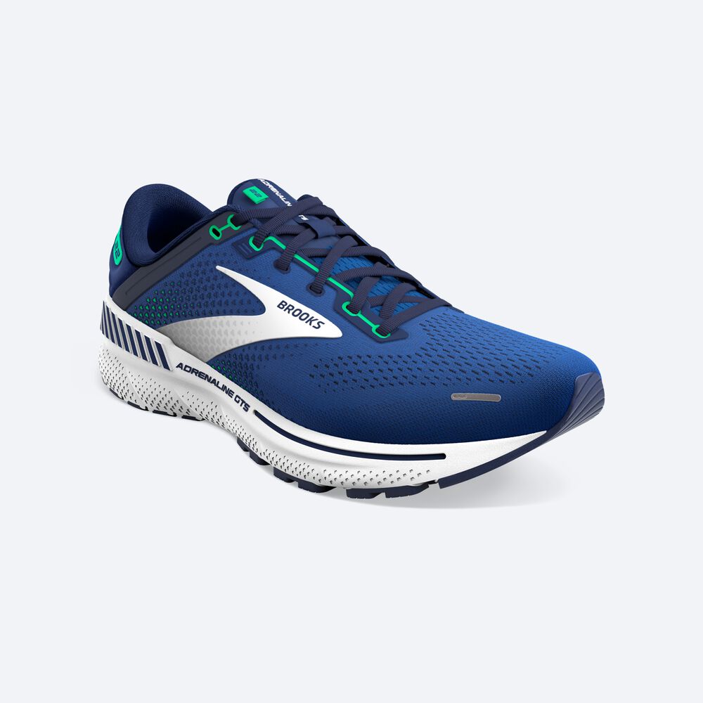 Zapatillas Running Brooks Adrenaline GTS 22 Hombre Azules/Verde | Ecuador-59310