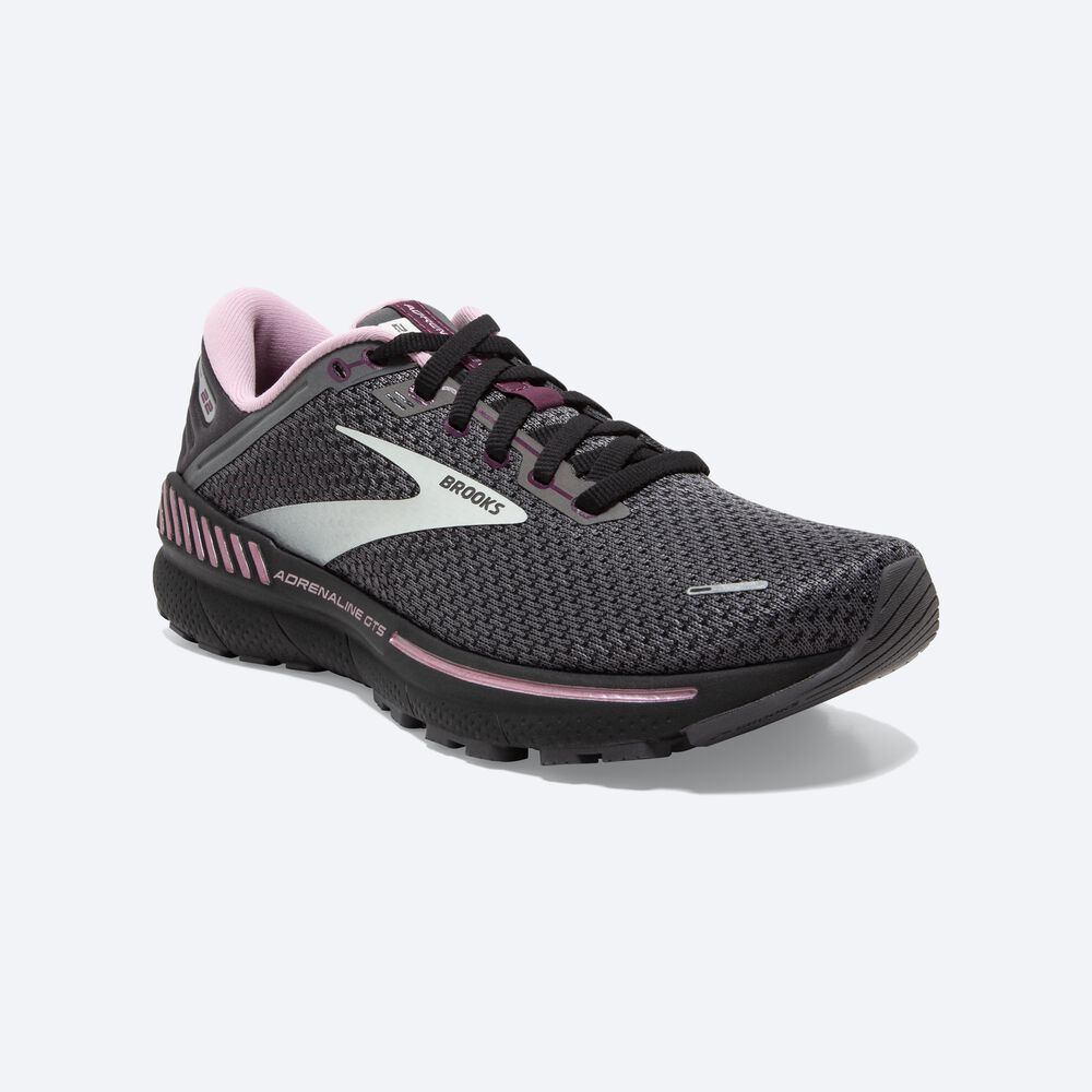 Zapatillas Running Brooks Adrenaline GTS 22 Mujer Negras/Metal | Ecuador-64982