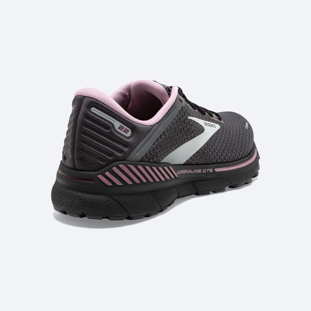 Zapatillas Running Brooks Adrenaline GTS 22 Mujer Negras/Metal | Ecuador-64982