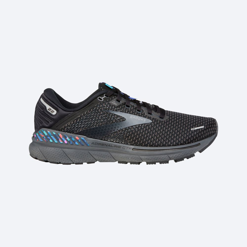 Zapatillas Running Brooks Adrenaline GTS 22 Hombre Negras/Azules | Ecuador-69042