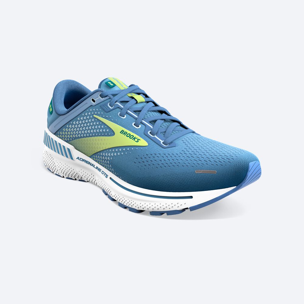 Zapatillas Running Brooks Adrenaline GTS 22 Mujer Plateadas Azules/Verde/Blancas | Ecuador-69853