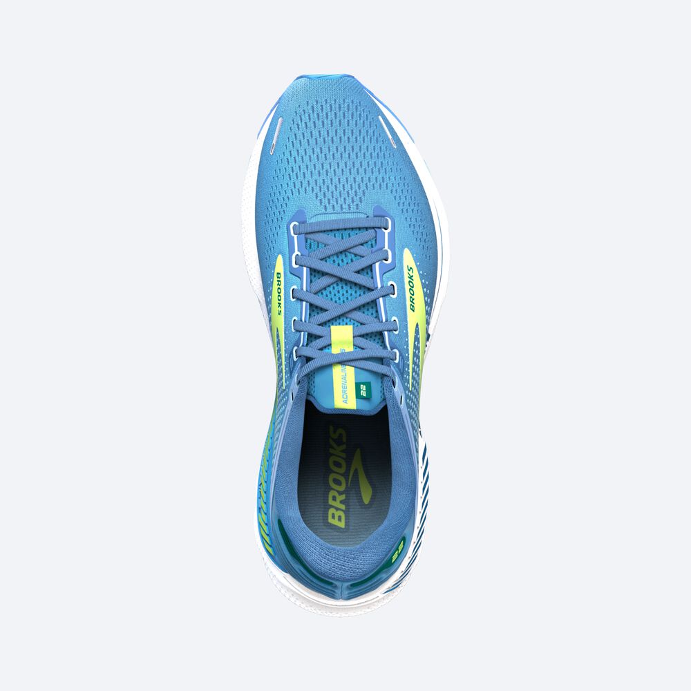 Zapatillas Running Brooks Adrenaline GTS 22 Mujer Plateadas Azules/Verde/Blancas | Ecuador-69853