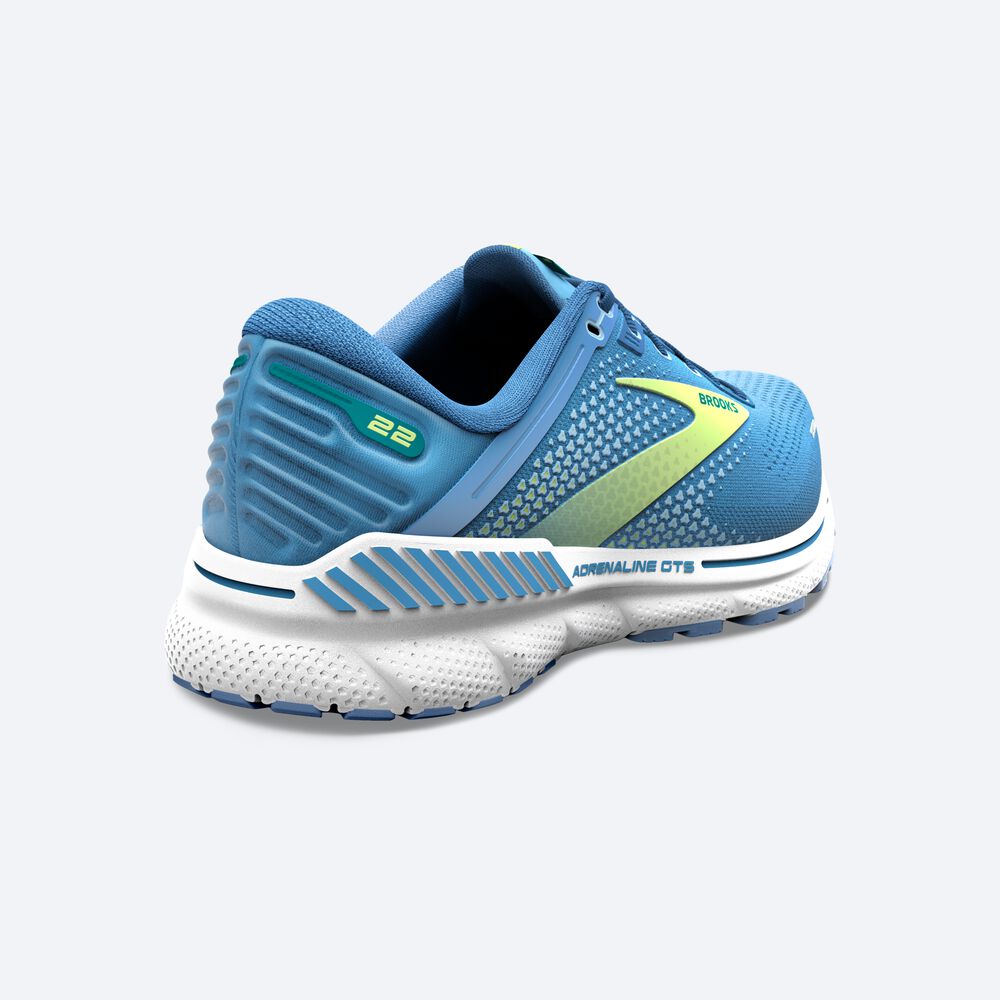 Zapatillas Running Brooks Adrenaline GTS 22 Mujer Plateadas Azules/Verde/Blancas | Ecuador-69853