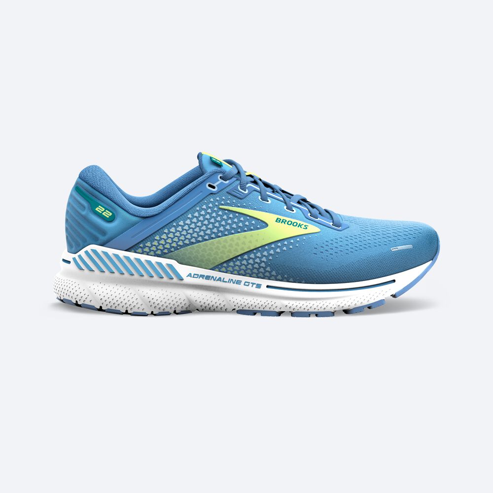 Zapatillas Running Brooks Adrenaline GTS 22 Mujer Plateadas Azules/Verde/Blancas | Ecuador-69853