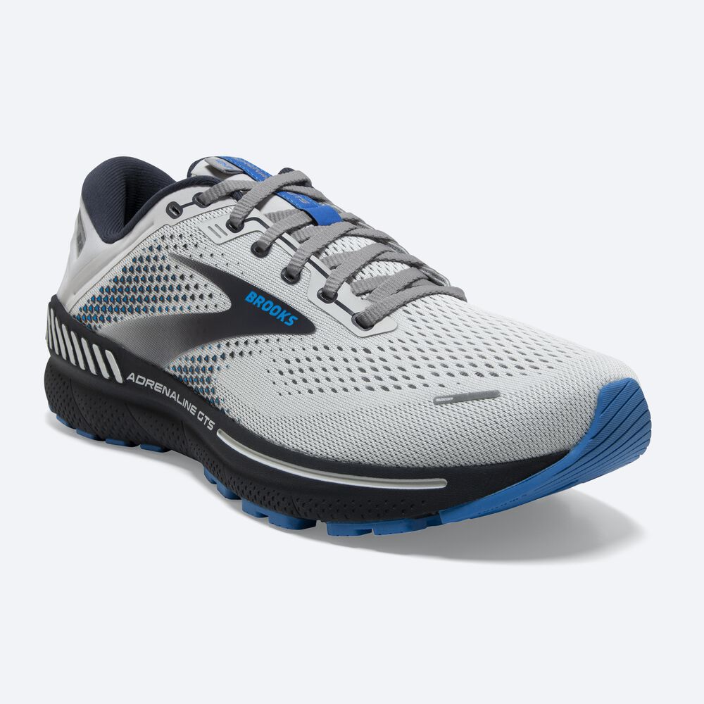 Zapatillas Running Brooks Adrenaline GTS 22 Hombre Gris/Azules | Ecuador-81740