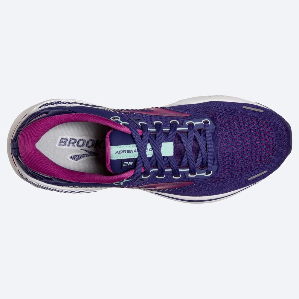 Zapatillas Running Brooks Adrenaline GTS 22 Mujer Azul Marino/Verde/Rosas | Ecuador-98471