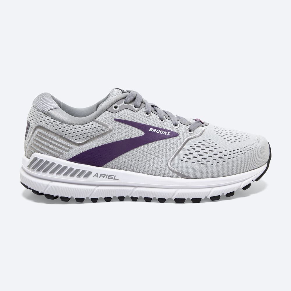 Zapatillas Running Brooks Ariel \'20 Mujer Gris/Moradas | Ecuador-07184