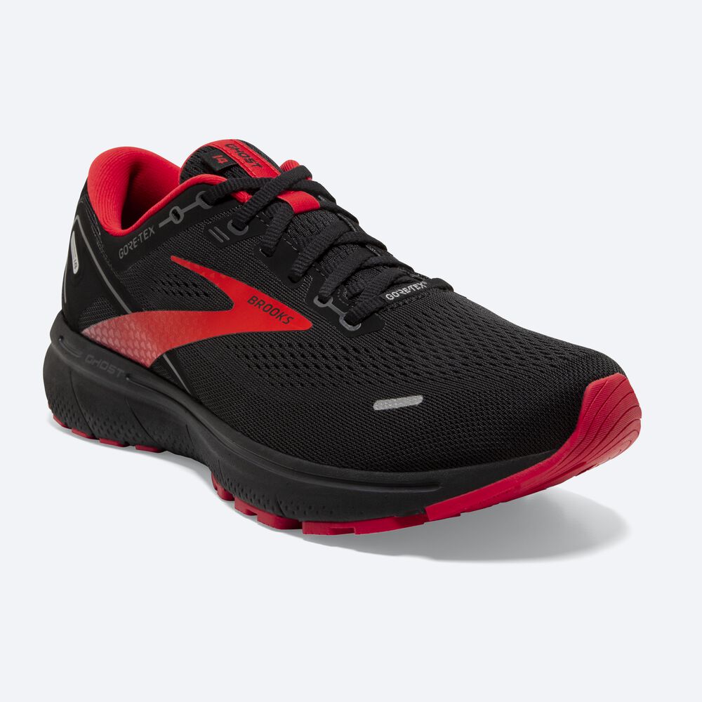 Zapatillas Running Brooks Ghost 14 GTX Hombre Negras/Rojas | Ecuador-35619