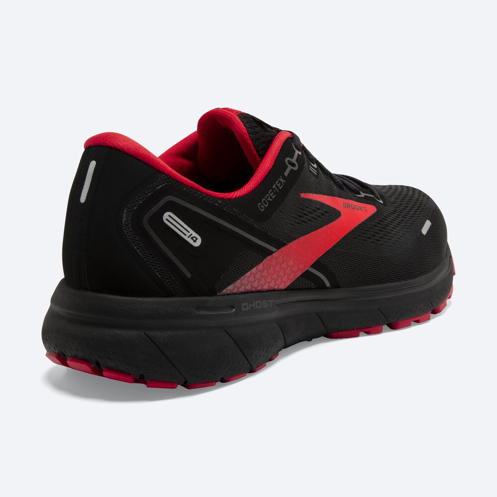 Zapatillas Running Brooks Ghost 14 GTX Hombre Negras/Rojas | Ecuador-35619