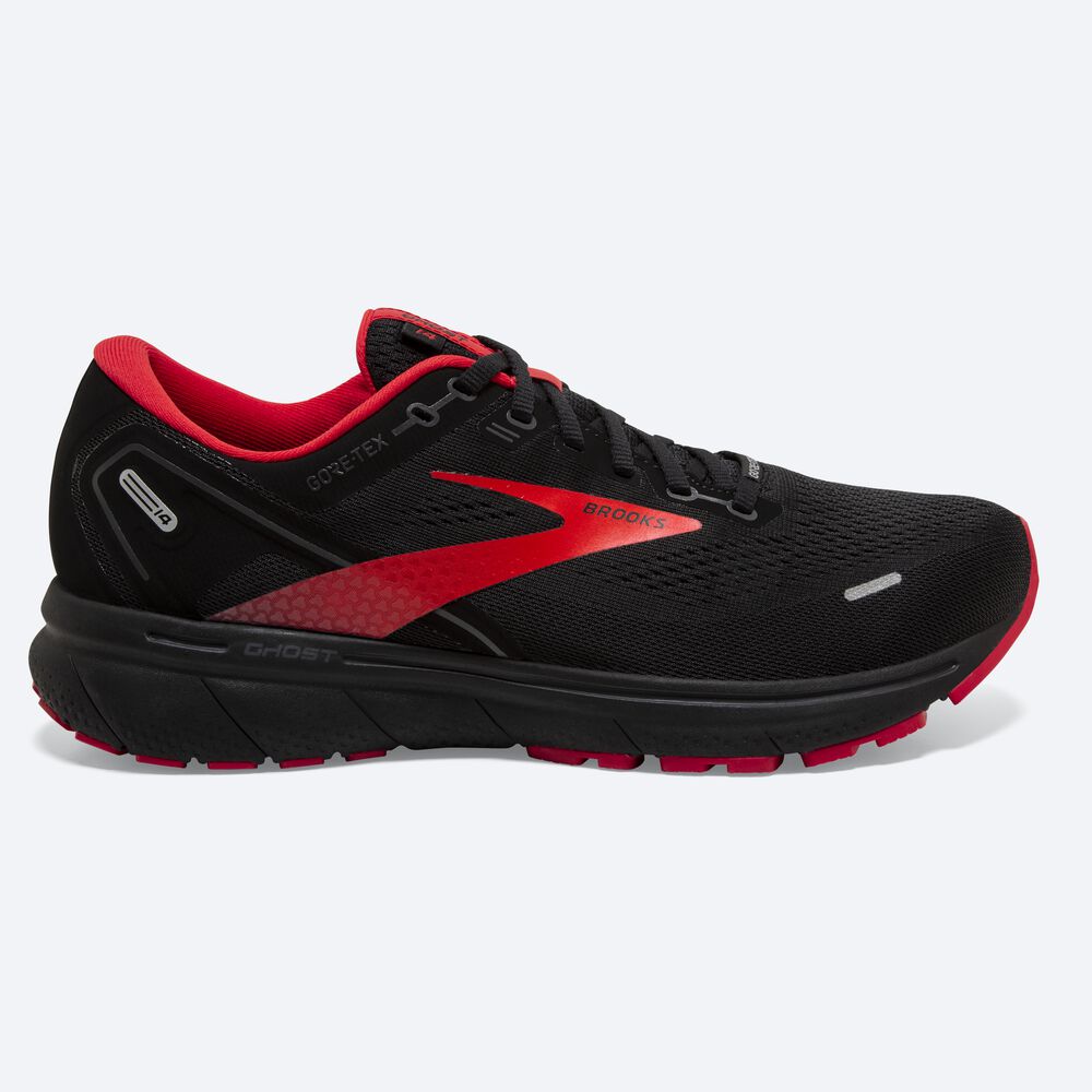 Zapatillas Running Brooks Ghost 14 GTX Hombre Negras/Rojas | Ecuador-35619