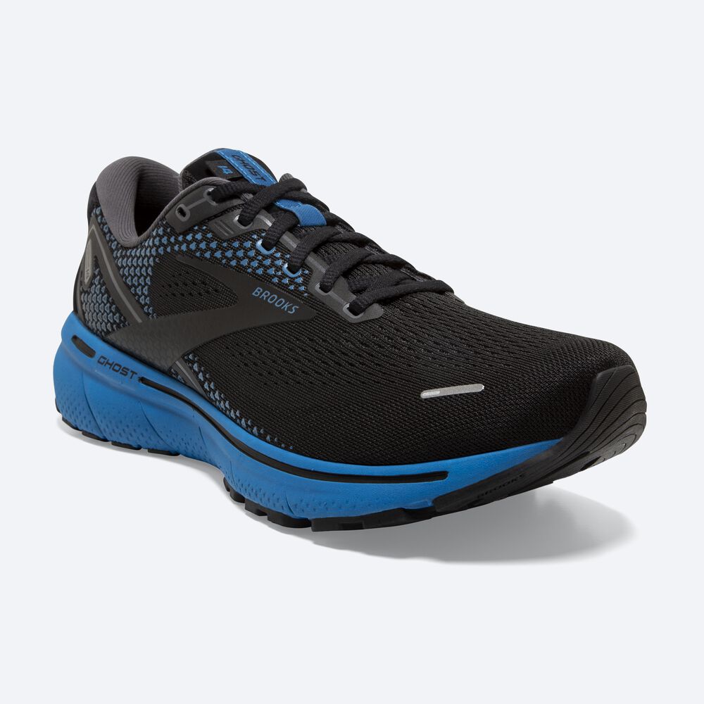 Zapatillas Running Brooks Ghost 14 Hombre Negras/Azules | Ecuador-19647