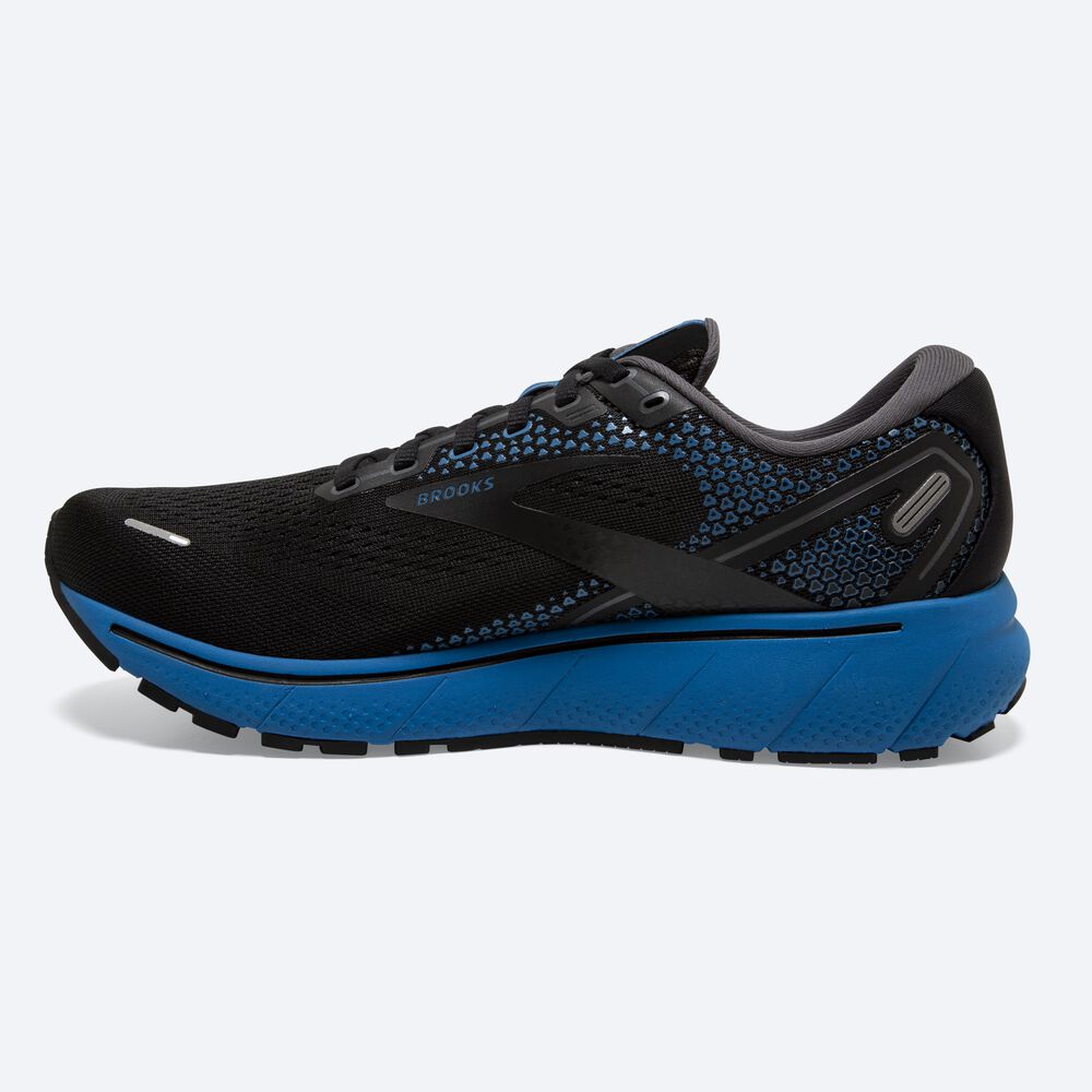 Zapatillas Running Brooks Ghost 14 Hombre Negras/Azules | Ecuador-19647