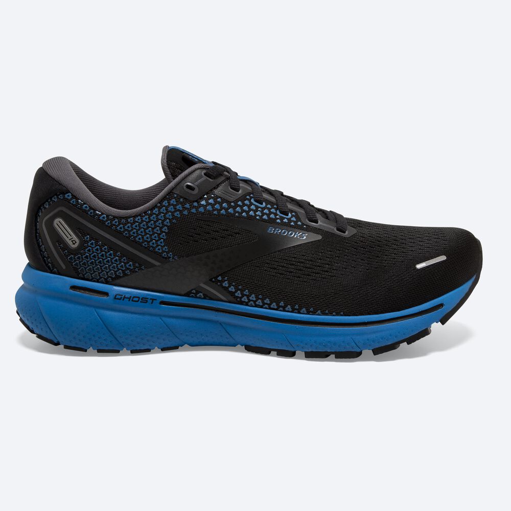 Zapatillas Running Brooks Ghost 14 Hombre Negras/Azules | Ecuador-19647