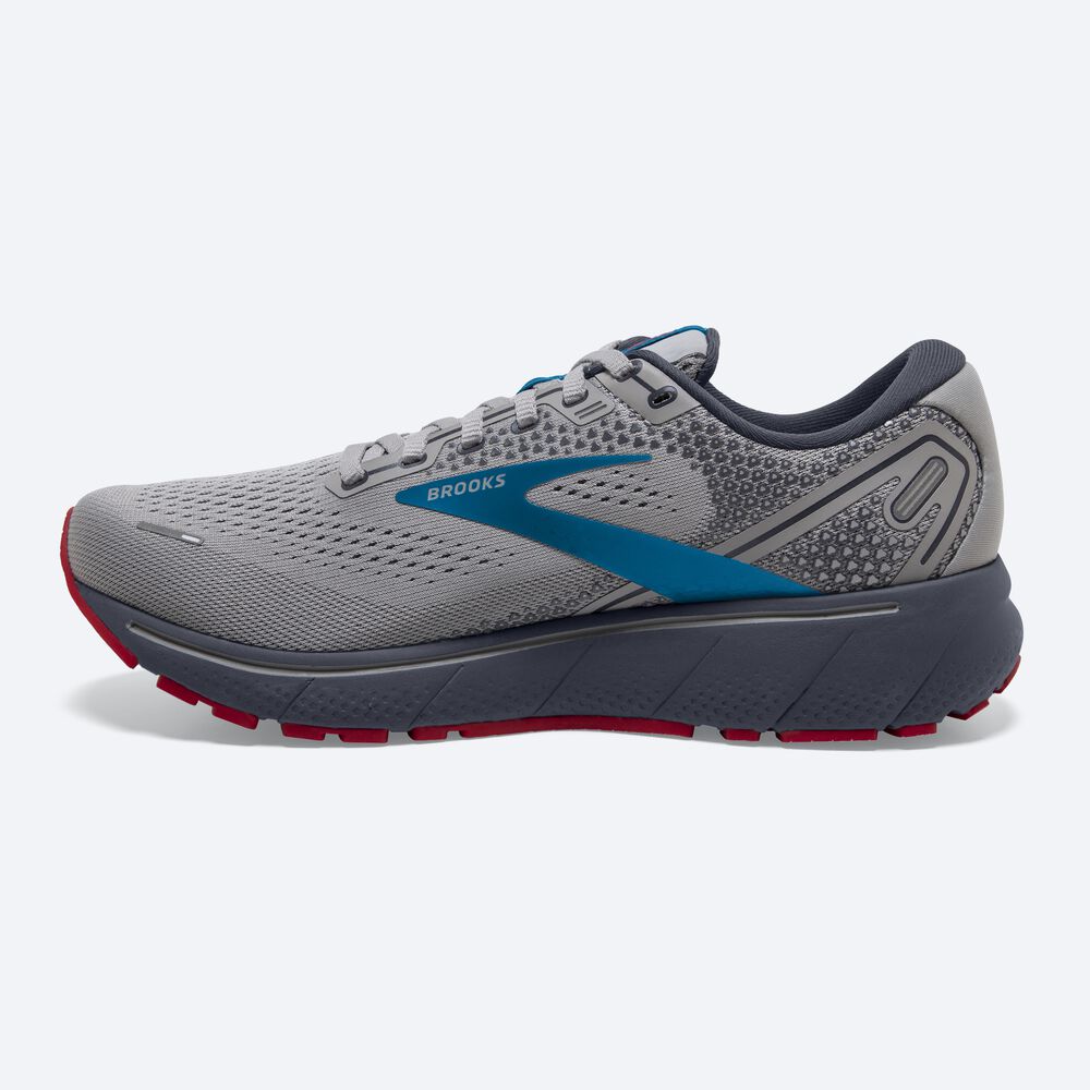 Zapatillas Running Brooks Ghost 14 Hombre Gris/Azules/Rojas | Ecuador-31097