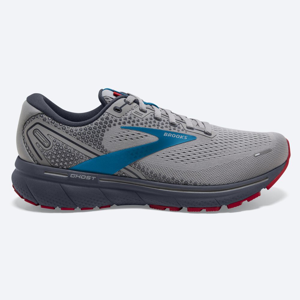 Zapatillas Running Brooks Ghost 14 Hombre Gris/Azules/Rojas | Ecuador-31097