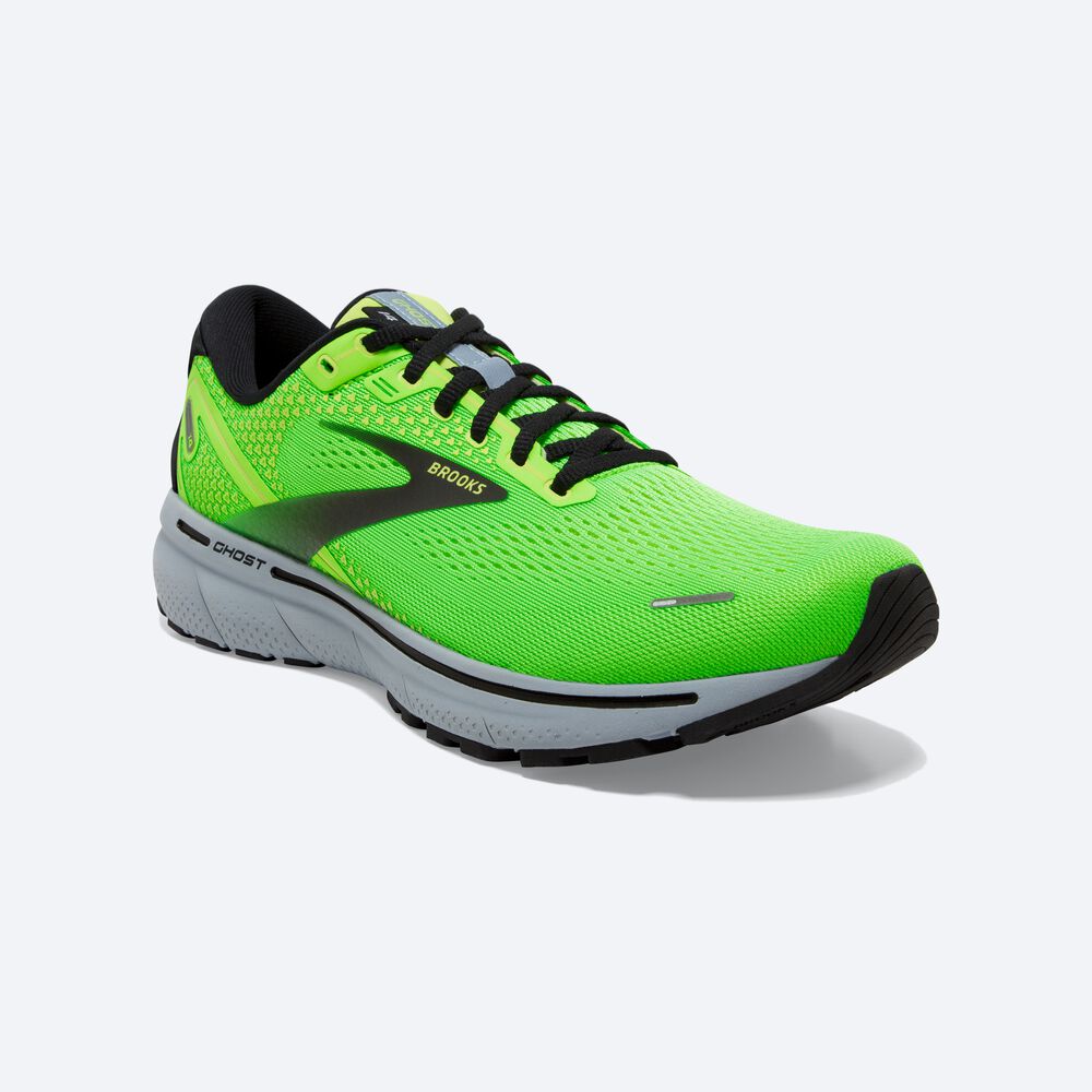 Zapatillas Running Brooks Ghost 14 Hombre Verde/Azules/Negras | Ecuador-65328