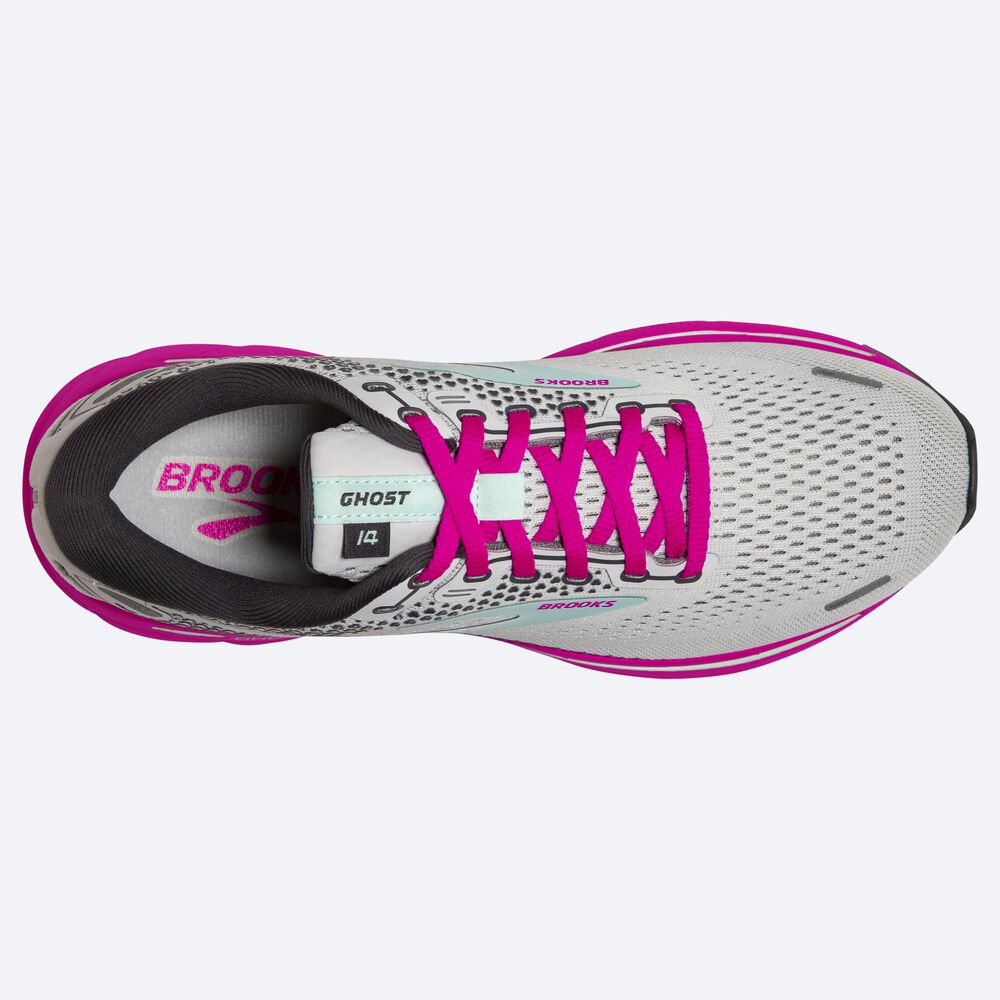 Zapatillas Running Brooks Ghost 14 Mujer Gris/Verde/Rosas | Ecuador-02718