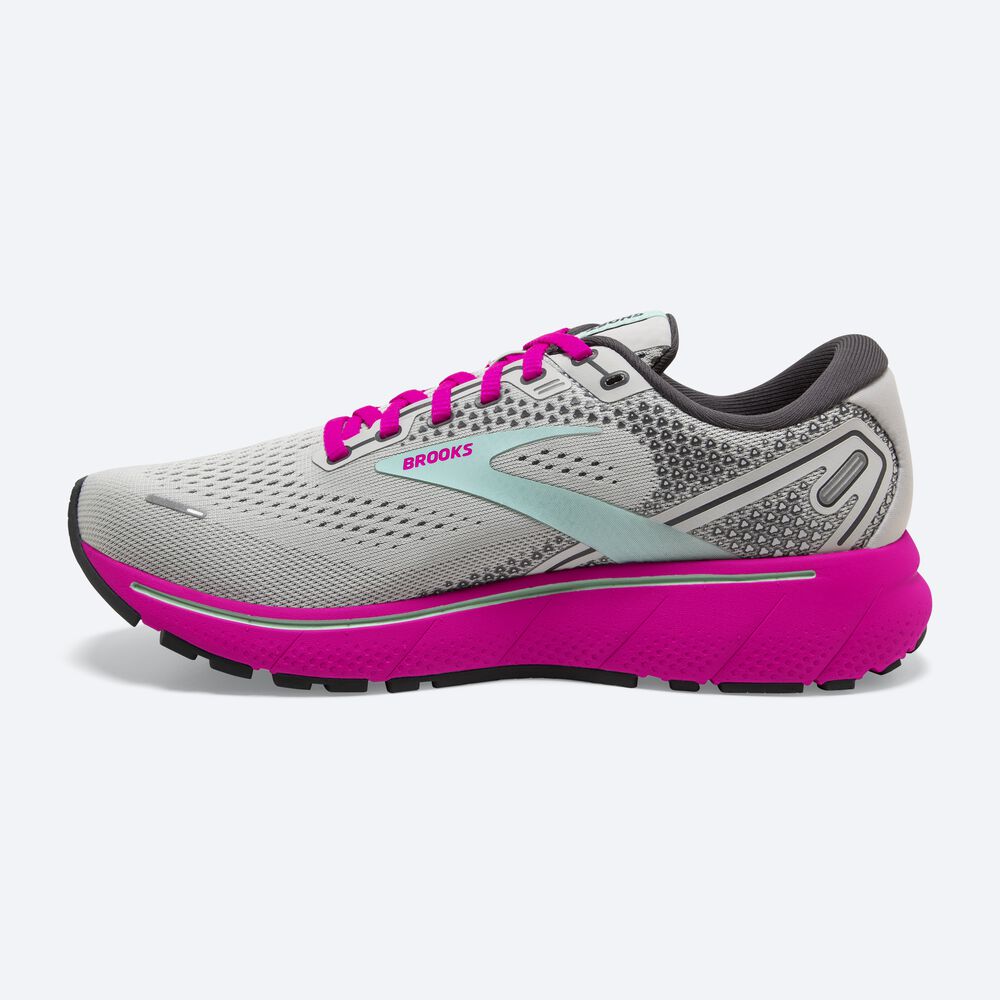 Zapatillas Running Brooks Ghost 14 Mujer Gris/Verde/Rosas | Ecuador-02718