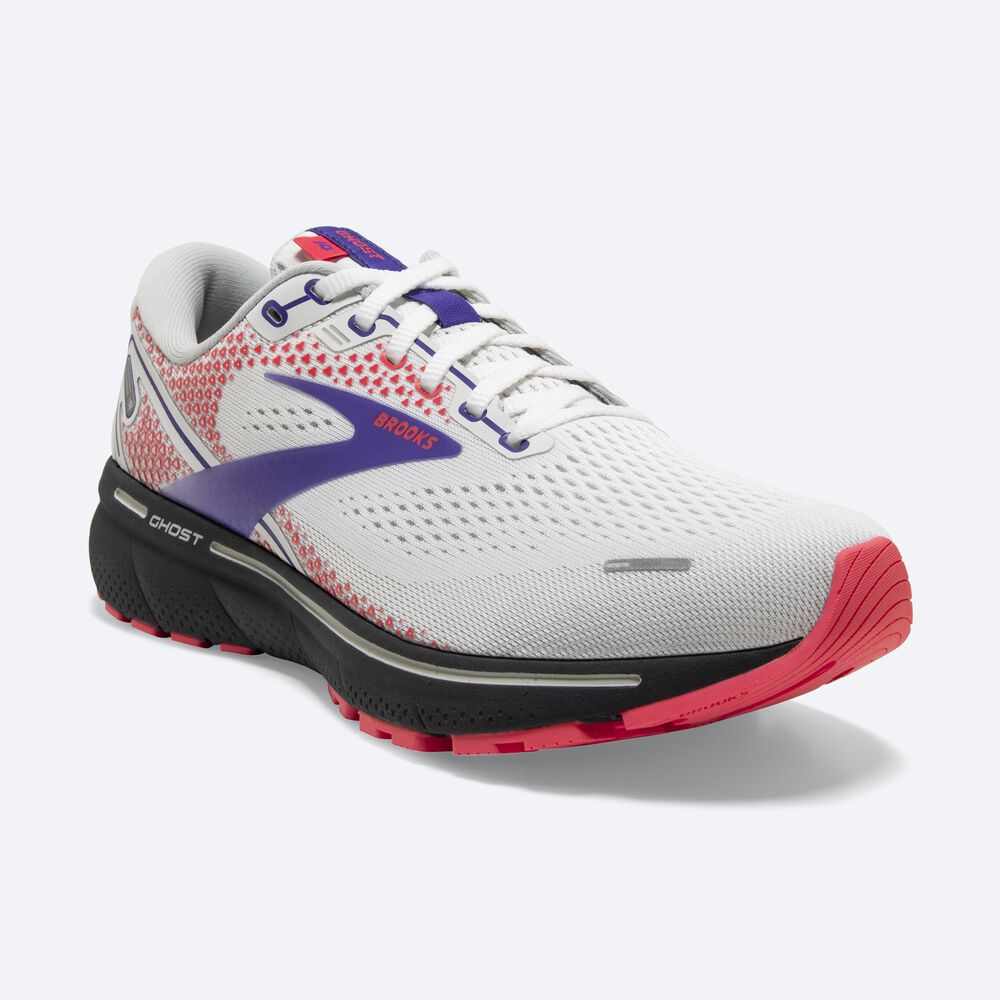 Zapatillas Running Brooks Ghost 14 Mujer Blancas/Moradas/Coral | Ecuador-37269