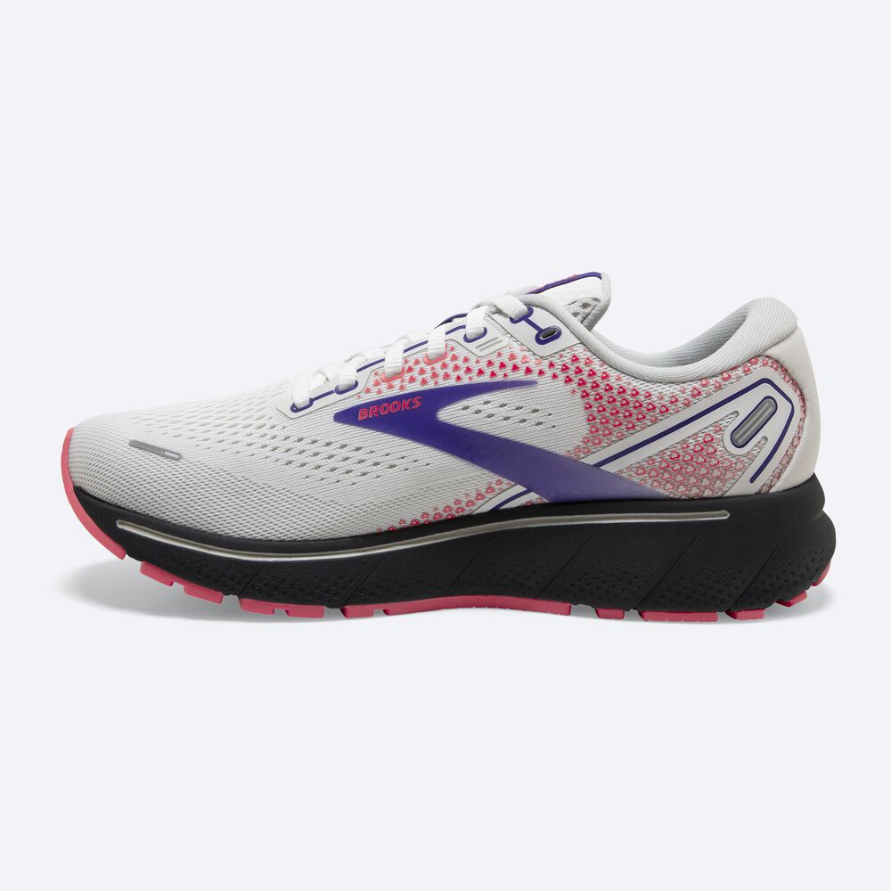 Zapatillas Running Brooks Ghost 14 Mujer Blancas/Moradas/Coral | Ecuador-37269