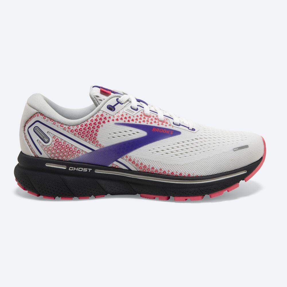 Zapatillas Running Brooks Ghost 14 Mujer Blancas/Moradas/Coral | Ecuador-37269