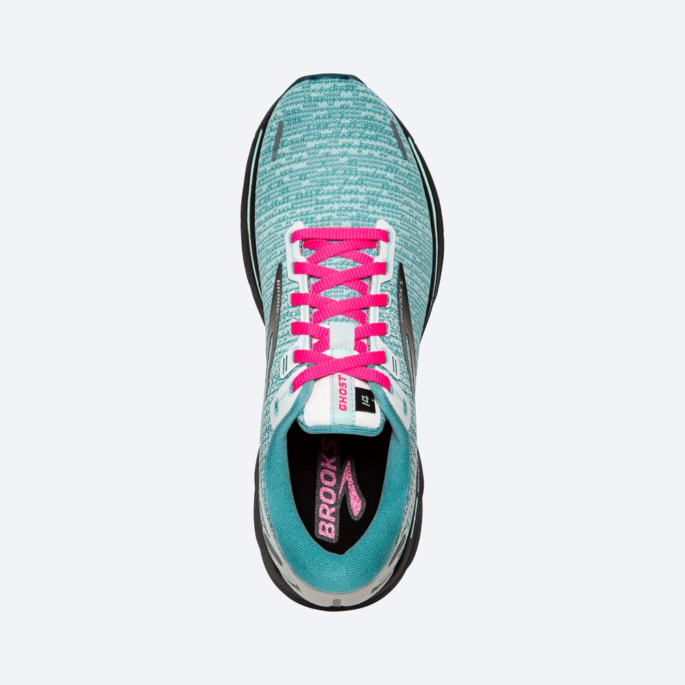 Zapatillas Running Brooks Ghost 14 Mujer Blancas/Negras/Azules | Ecuador-45972