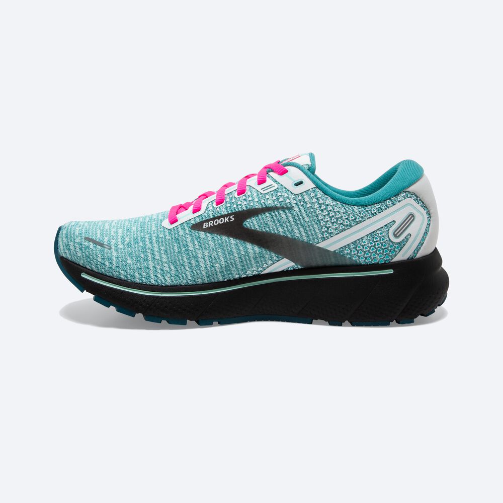 Zapatillas Running Brooks Ghost 14 Mujer Blancas/Negras/Azules | Ecuador-45972