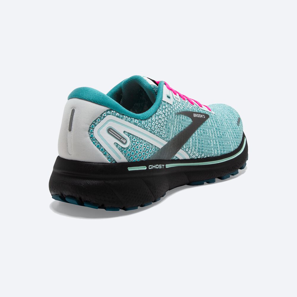 Zapatillas Running Brooks Ghost 14 Mujer Blancas/Negras/Azules | Ecuador-45972