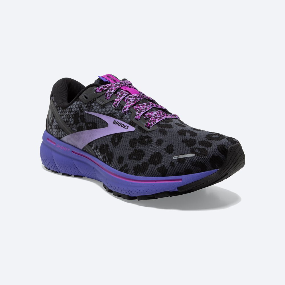 Zapatillas Running Brooks Ghost 14 Mujer Negras/Moradas | Ecuador-47650