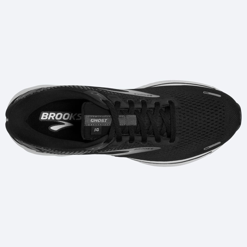 Zapatillas Running Brooks Ghost 14 Mujer Negras/Blancas/Plateadas | Ecuador-91073