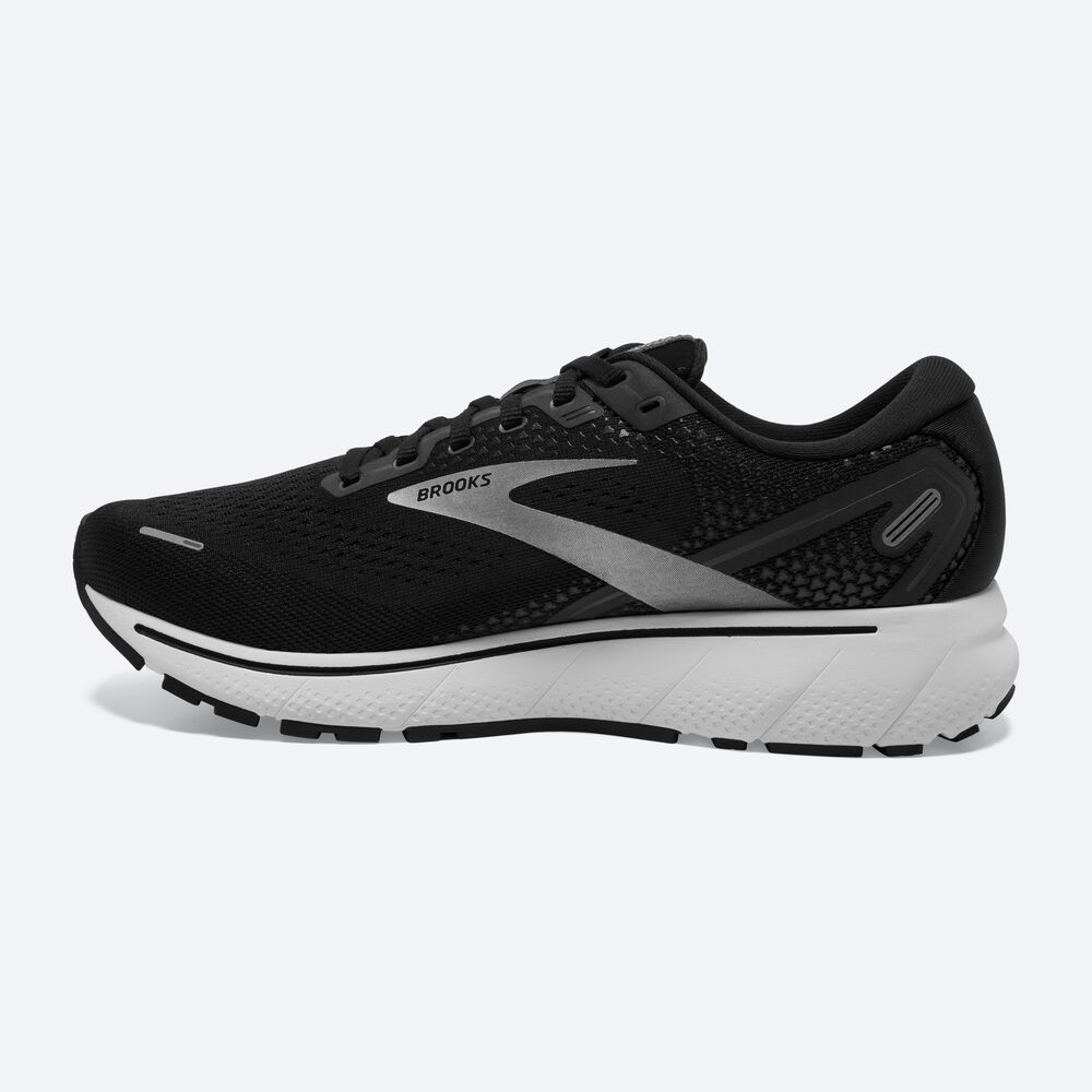 Zapatillas Running Brooks Ghost 14 Mujer Negras/Blancas/Plateadas | Ecuador-91073