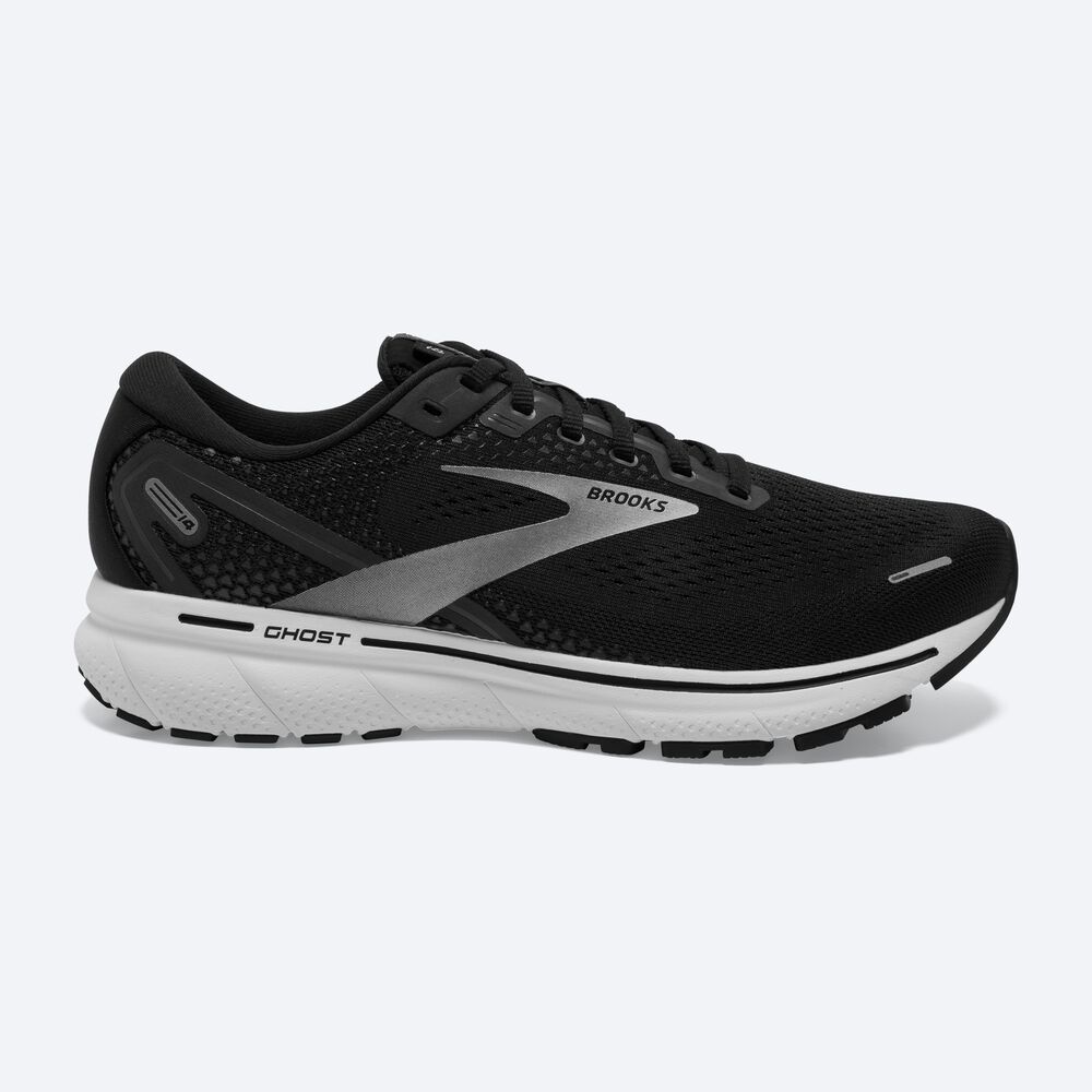 Zapatillas Running Brooks Ghost 14 Mujer Negras/Blancas/Plateadas | Ecuador-91073