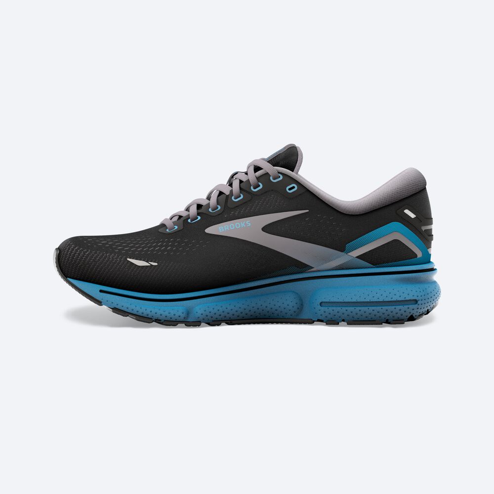 Zapatillas Running Brooks Ghost 15 Hombre Negras/Azules | Ecuador-36094