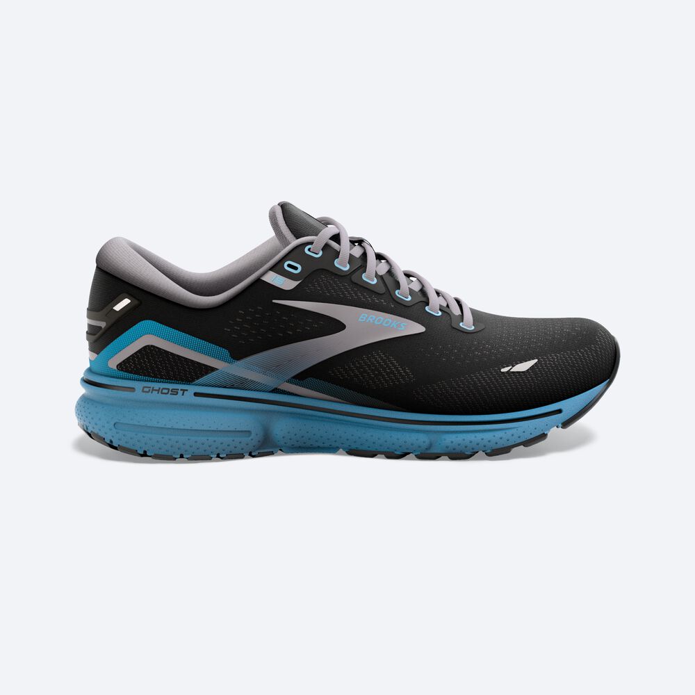 Zapatillas Running Brooks Ghost 15 Hombre Negras/Azules | Ecuador-36094