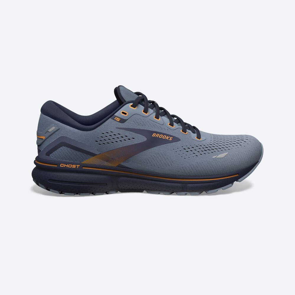 Zapatillas Running Brooks Ghost 15 Hombre Gris/Azul Marino | Ecuador-53984