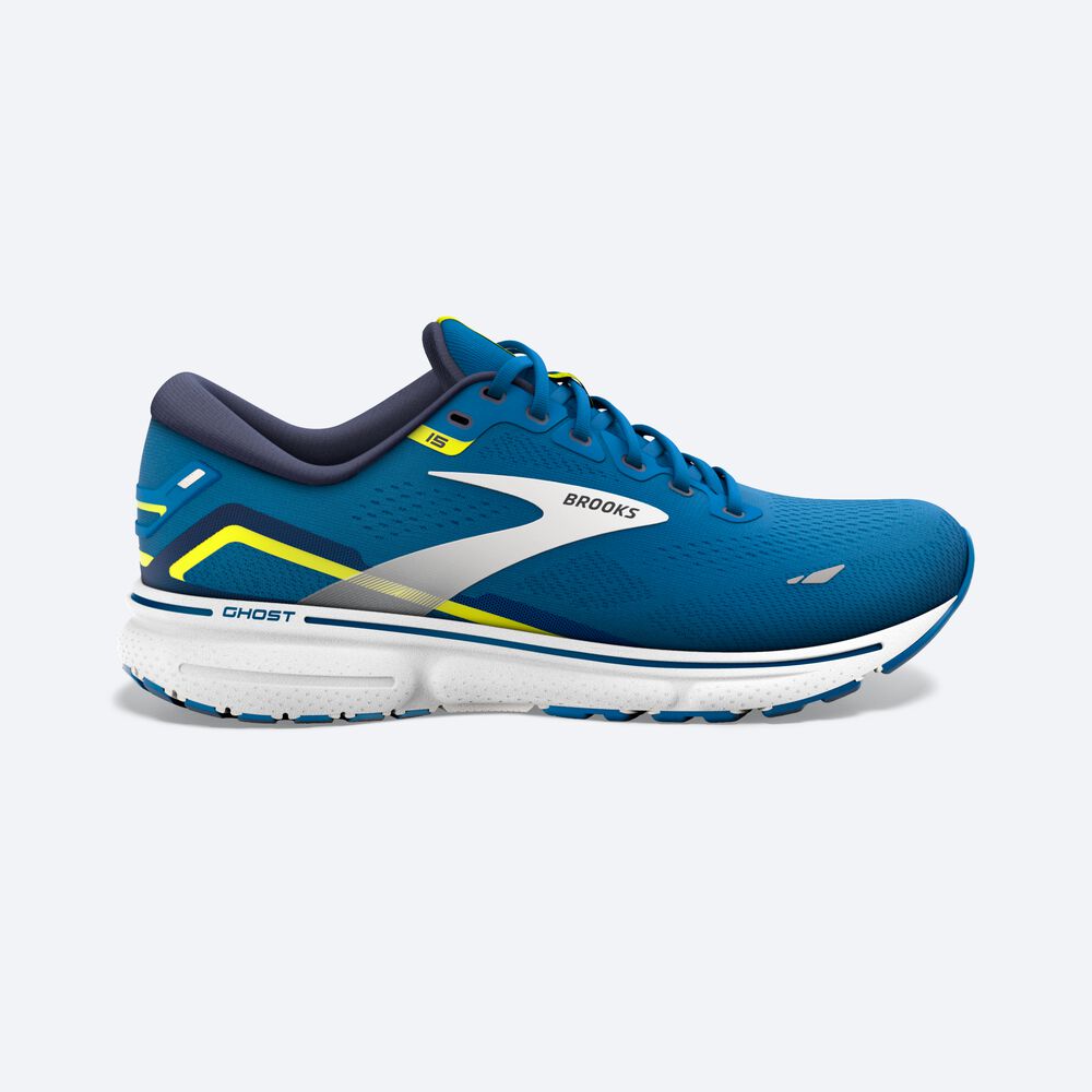 Zapatillas Running Brooks Ghost 15 Hombre Azules/Blancas | Ecuador-68513