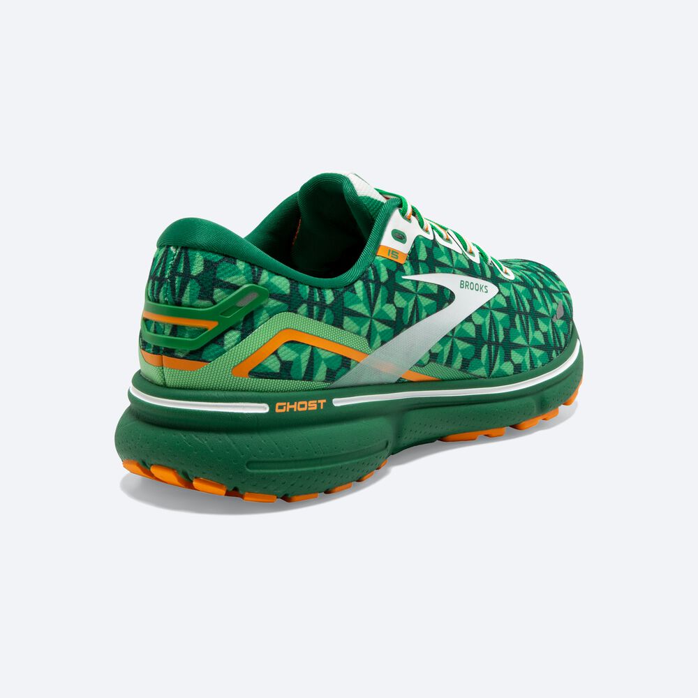 Zapatillas Running Brooks Ghost 15 Hombre Verde/Blancas/Naranjas | Ecuador-76305