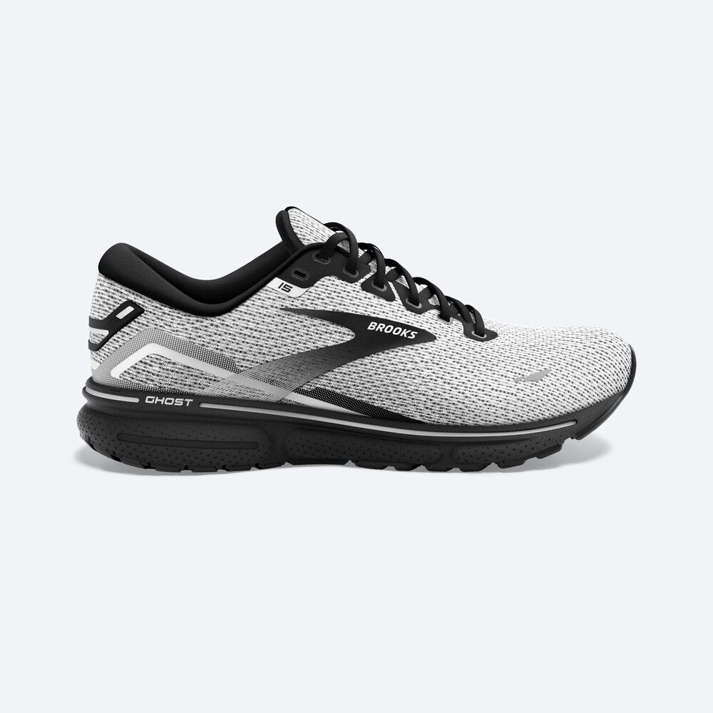 Zapatillas Running Brooks Ghost 15 Hombre Blancas/Negras | Ecuador-86245