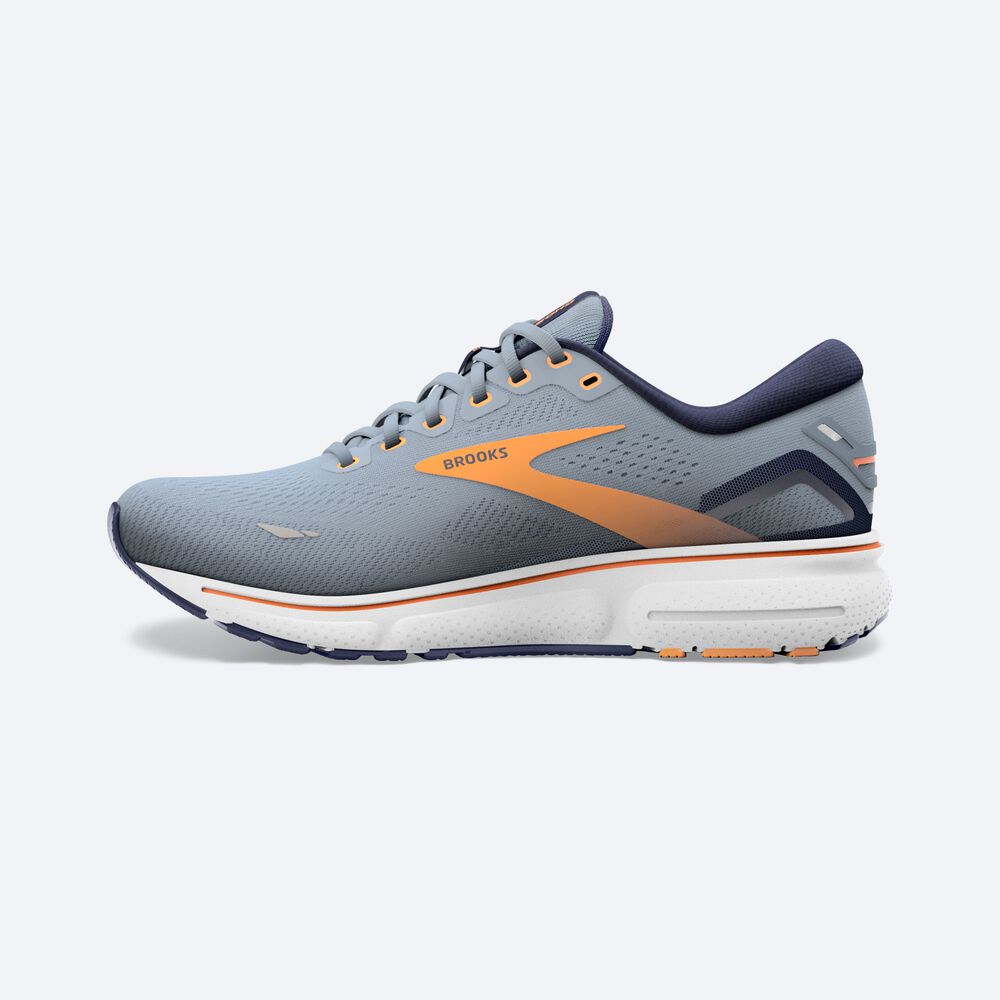 Zapatillas Running Brooks Ghost 15 Hombre Gris/Azul Marino/Naranjas | Ecuador-96254