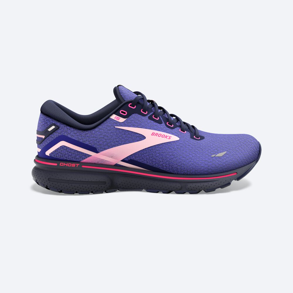 Zapatillas Running Brooks Ghost 15 Mujer Azules/Azul Marino/Rosas | Ecuador-75914