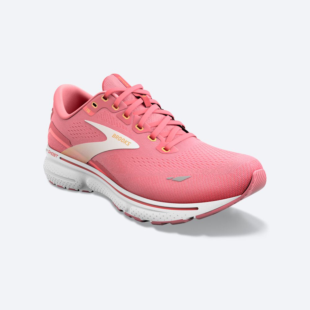 Zapatillas Running Brooks Ghost 15 Mujer Rosas/Coral/Blancas | Ecuador-83602